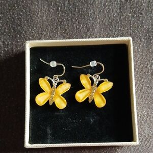 Yellow Butterfly Earrings